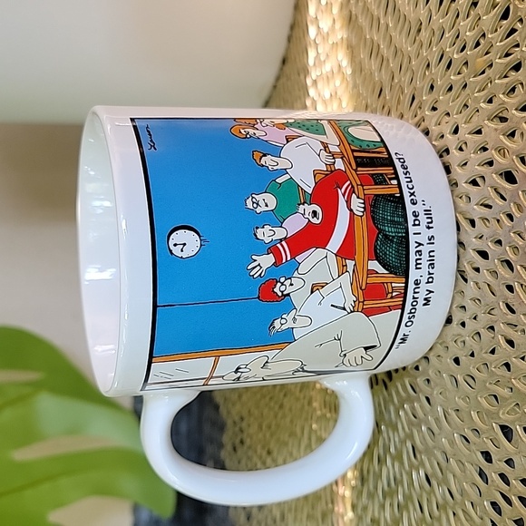 The Far Side by Gary Larson 1986 My Brain is Full Cartoon Comic Theme Mug/Cup - Picture 3 of 8